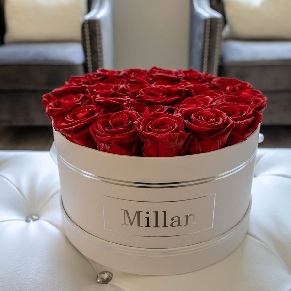 The NoNo Bracket Company Premium Roses| Real Roses That Last a Year | Fresh Flowers| Roses in a White Box - Millan Roses